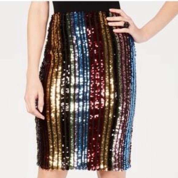 New INC size Medium sequined skirt ❤️ - Picture 1 of 6